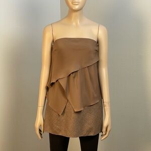 Brunello Cucinelli Taupe top with asymmetrical layers size small